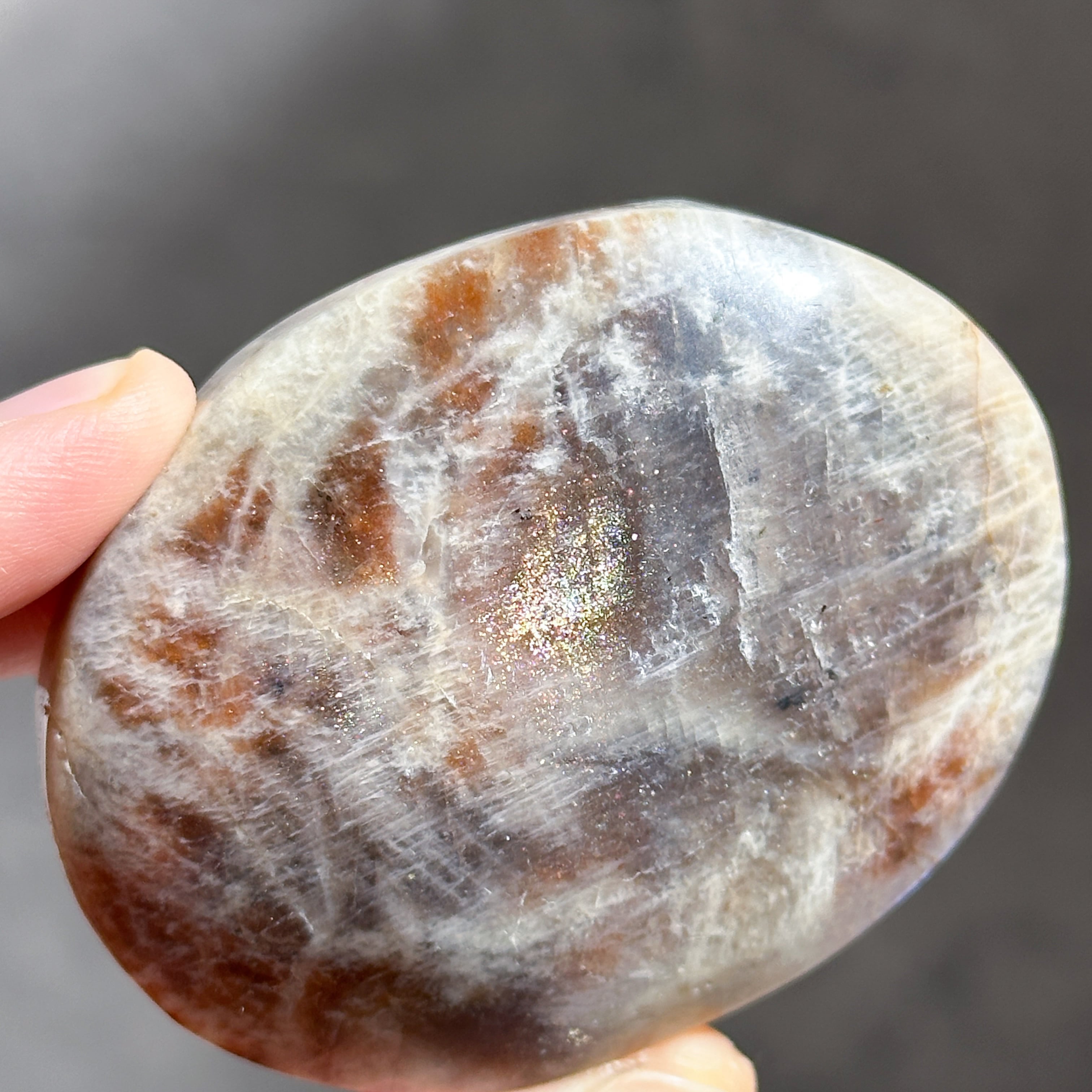 サン＆ムーンストーン パームストーン41◇ Sun & Moon Stone ◇ 天然石