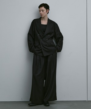 CLASSIC TR WOOL DEEP TUCK TROUSERS【セットアップ対応】/ black