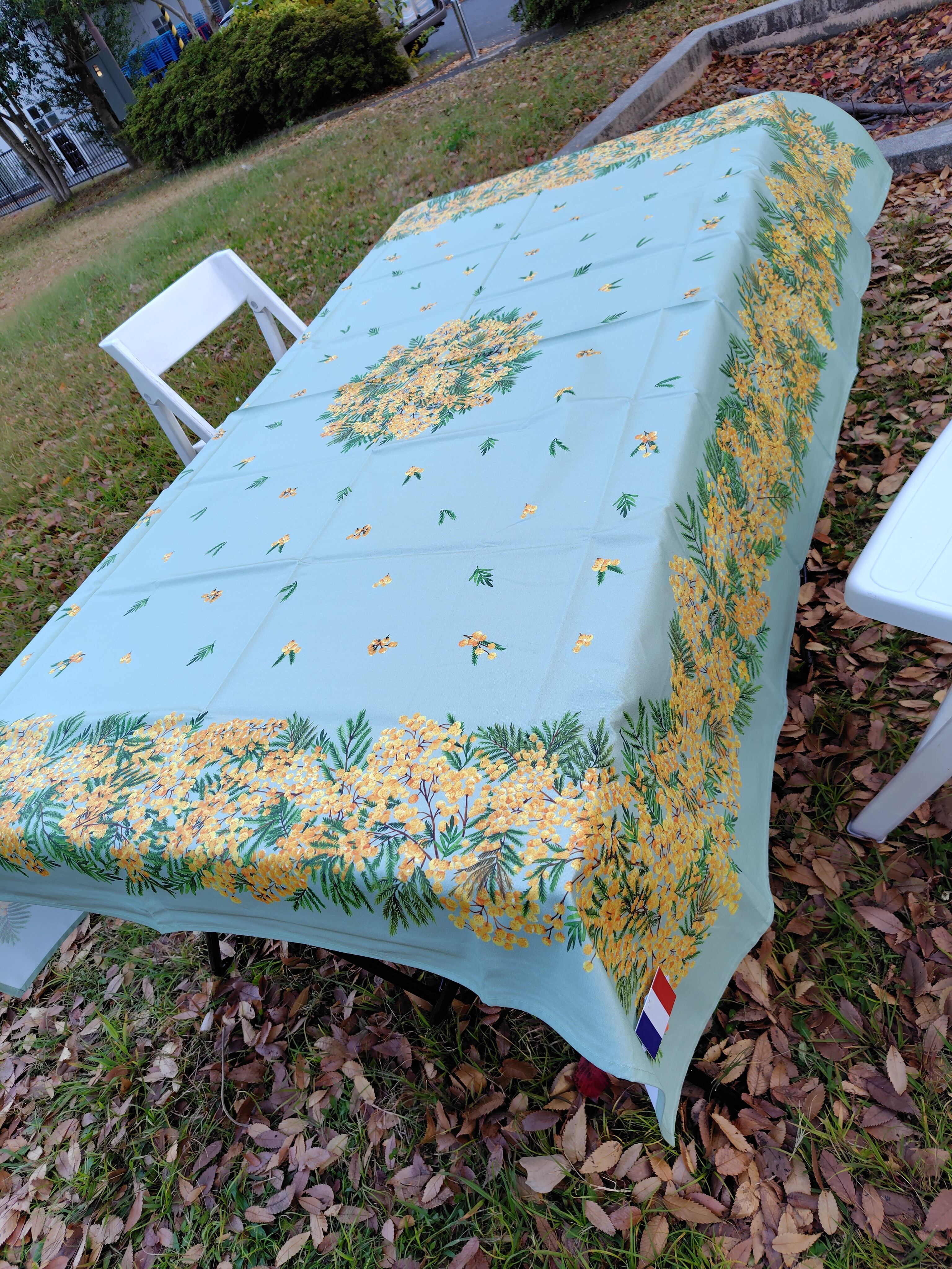 ◆新品 南仏プロバンスプリントのテーブルクロス◆ミモザが満開 南仏プロヴァンス雑貨テーブルクロス