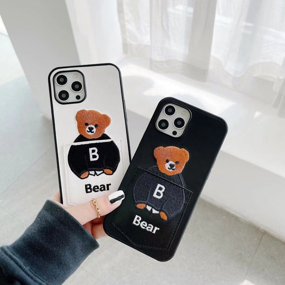 Iphone ケース 韓国 Tpu カードケース付きテディベアケース カード収納 カード入れ くま クマ カバー お揃い 個性的 シンプル 大人 可愛い おしゃれ 女性 男性 レディース Iphone7 Iphone8 Iphonese2 Iphonex Iphonexs Iphonexr Iphonexsmax Iphone11 Iphone11pro