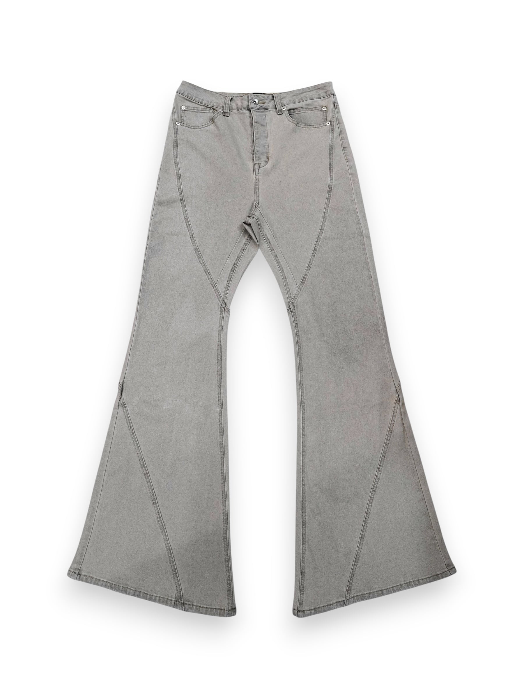 【PLANET STUDIO】pale washed switching flare denim pants