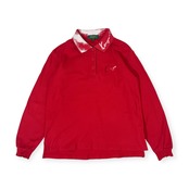 KENZO GOLF ケンゾー ゴルフ 鹿の子 長袖 ポロシャツ 2/レッド レディース ビンテージ