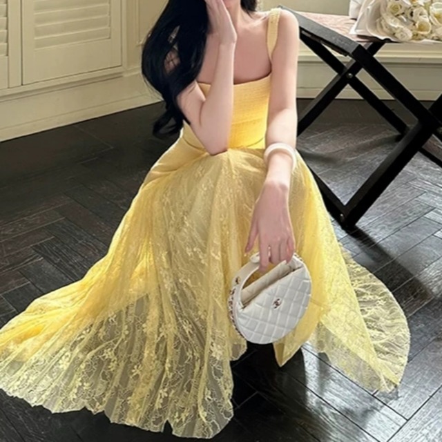Pleated lace dress　2606122
