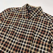 DAKS ダックス ロンドン チェック柄 七分袖 シャツ サイズ 38 /レディース/ブラック×ブラウン×ベージュ/日本製/薄手