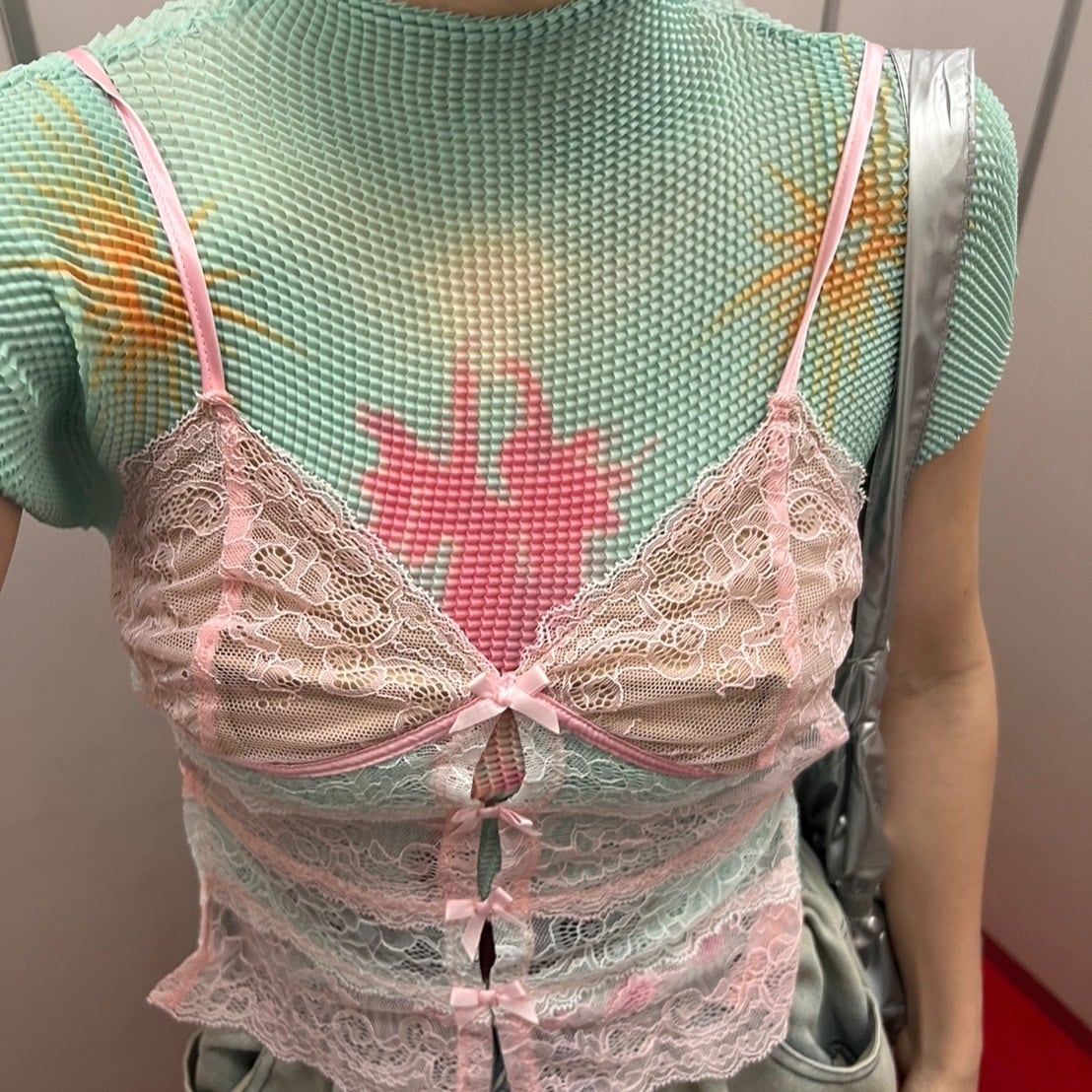 個性派プリントギャザーカットソー_LN02834S