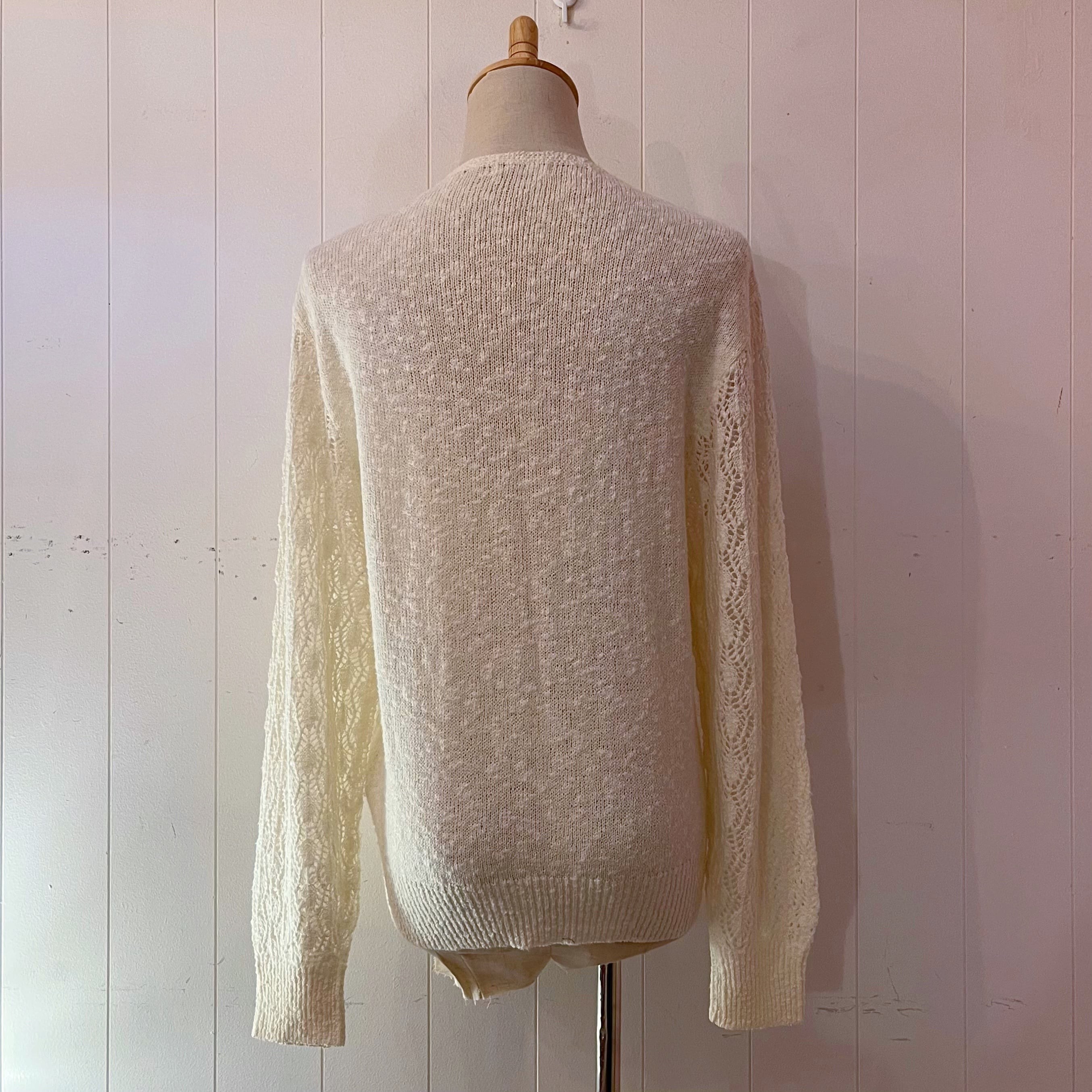 flower sequin open work cardigan