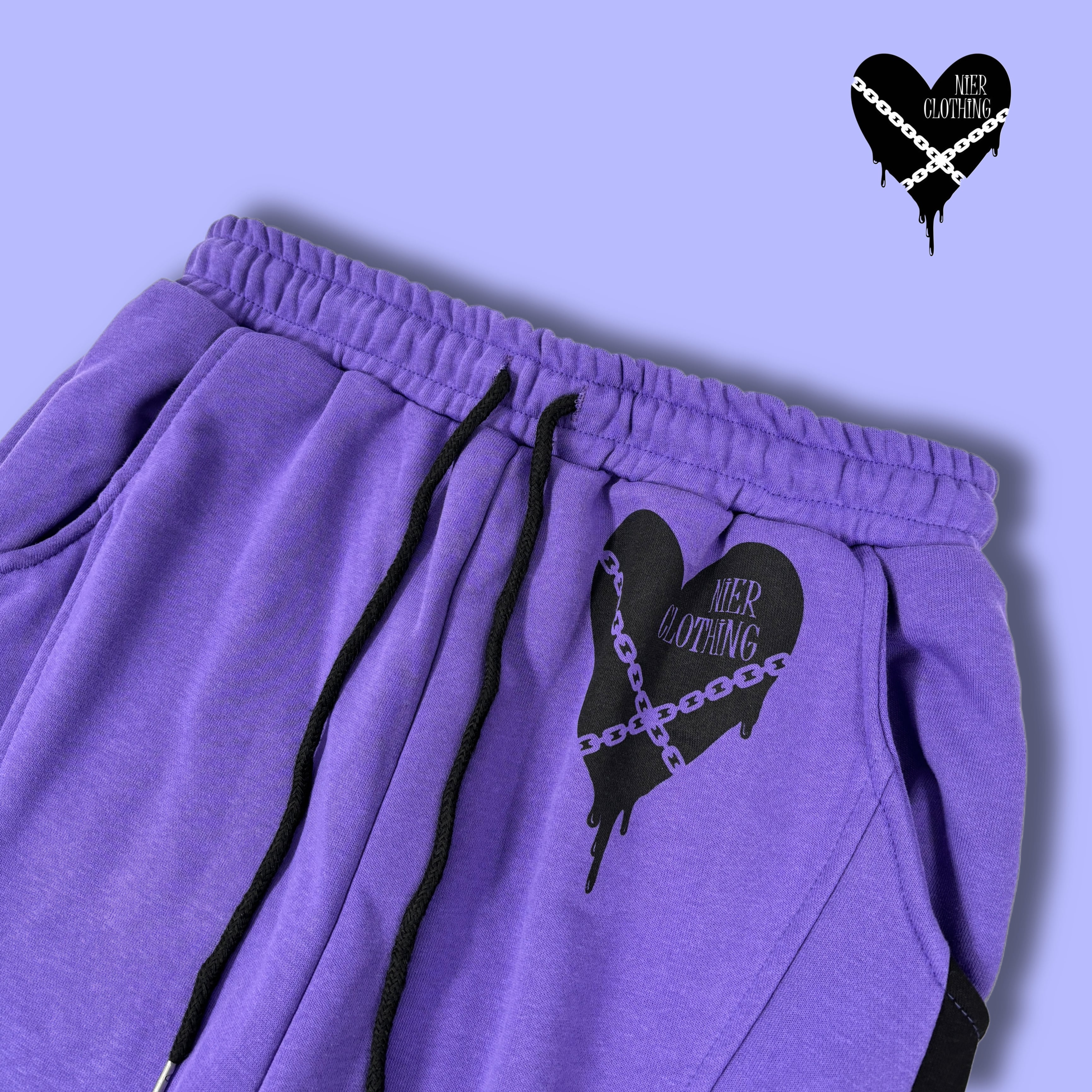 ZIP SLIT PURPLE WIDE PANTS【CHAIN HEART】 | NIER CLOTHING