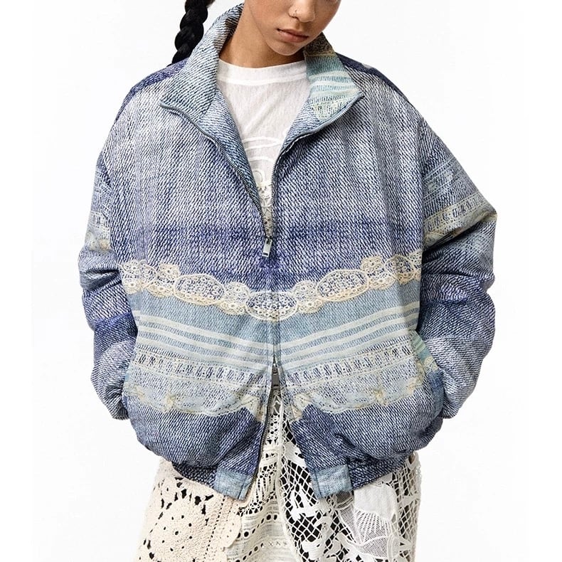 CONP] Lace Denim Quilted Cotton Jacket | BYORI