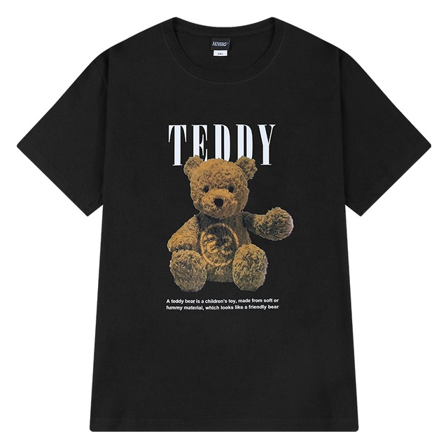 ゴスロリ通販 With U Tシャツ 半袖 TEDDY BEAR ユニセックス カジュアル ストリート系 原宿系 ゴスロリ服 病み服