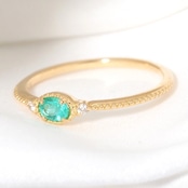 パライバトルマリン ブラジル産 リング 0.158ct D0.02ct k18 CGL産地鑑別書付き