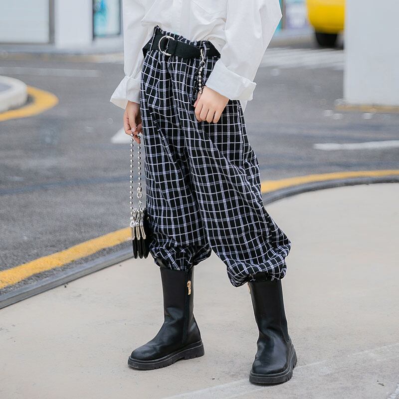 スタイル格子柄パンツ スプリングオータムルーズカジュアル 春物 秋物 トレンディボーイ99406387426