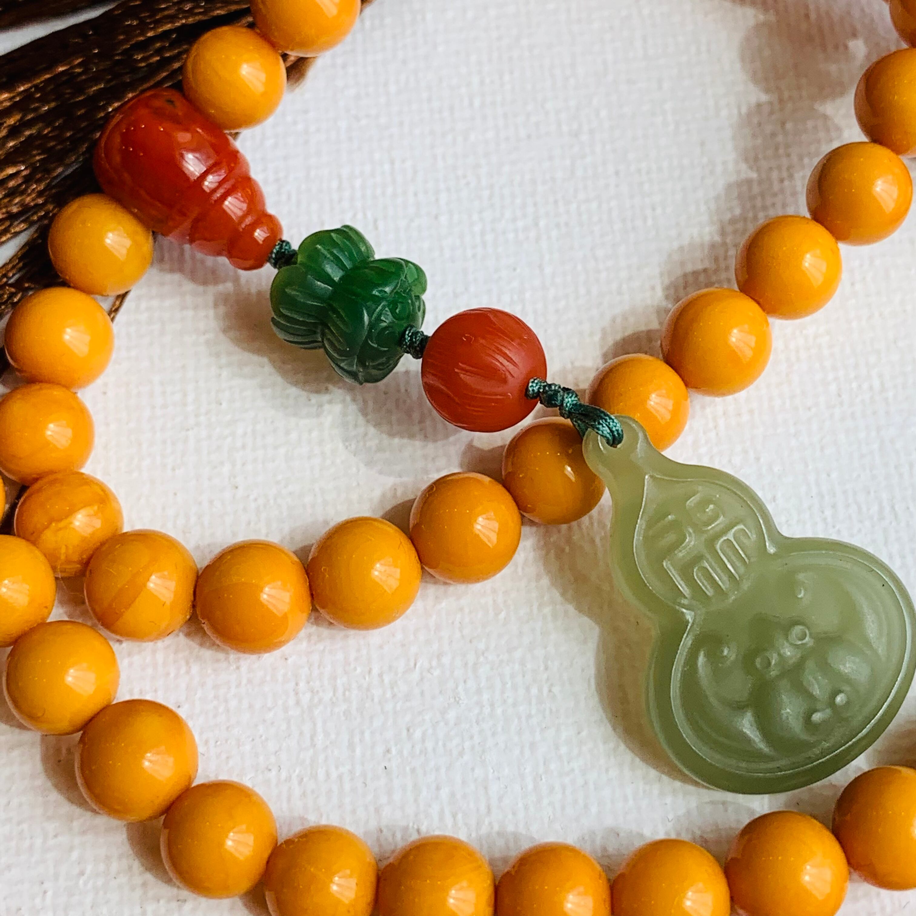 スタイリッシュシンプル (新品未使用・希少) 琥珀 水晶 高級数珠 お得