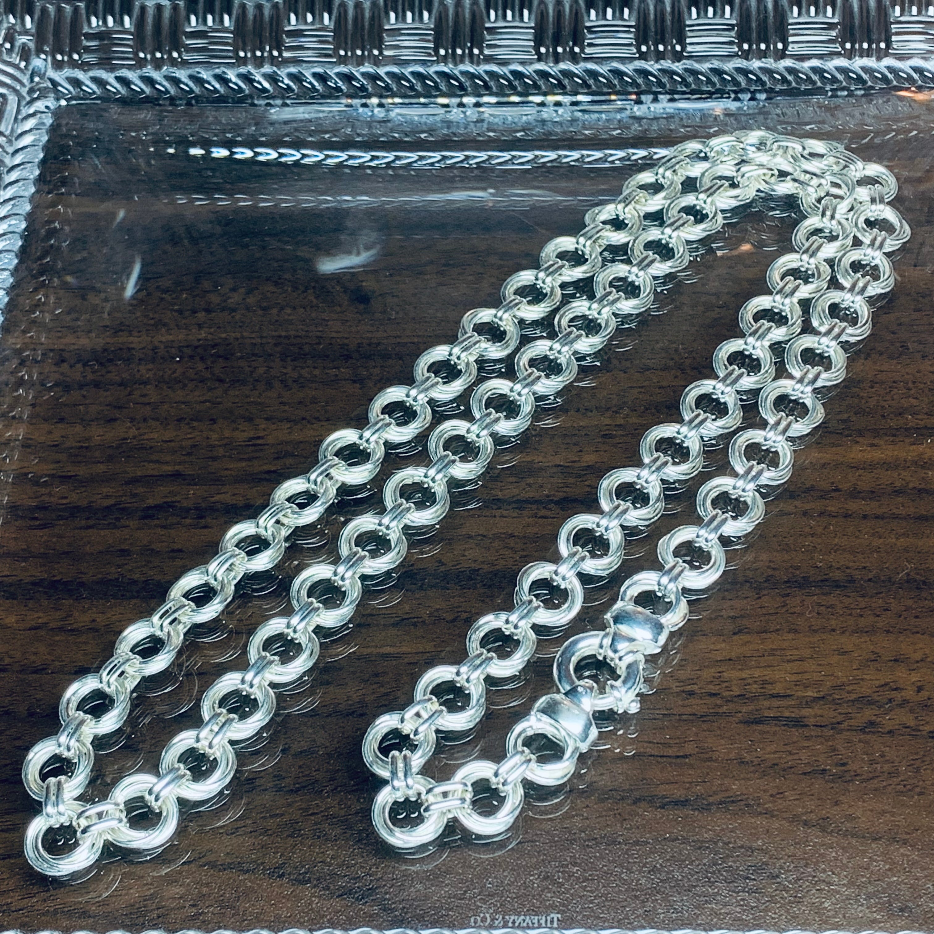 VINTAGE TIFFANY ティファニー ダブル リング きれい ロング ネックレス