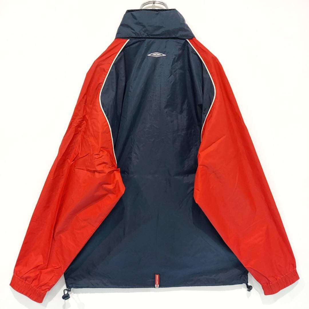 アンブロ イングランド代表 ナイロンジャケット サッカー 紺 赤 ベッカム M