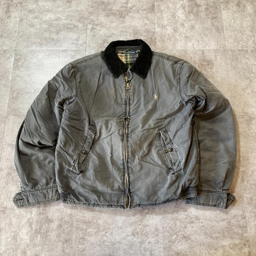 00s- Ralph Lauren TALONジッパー 襤褸 襟コーデュロイ スイングトップ 中綿 無地 中国製 M jacket