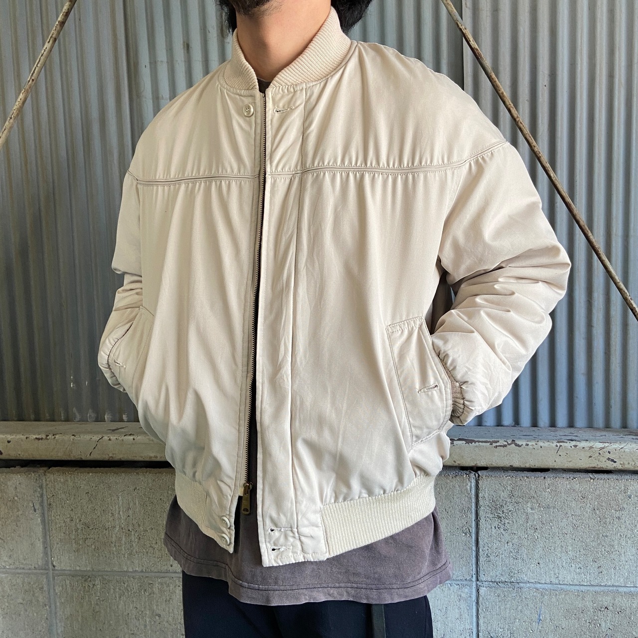 80年代 carl michaels カップショルダー ブルゾン 中綿入り ダービー 