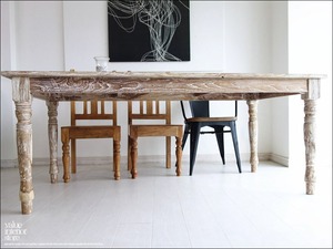 オールドチークダイニングテーブルWW 食卓テーブル 机 デスク 手作り 新品 天然木 木製 ナチュラル 和 銘木家具 総無垢材 幅180cm×奥90cm