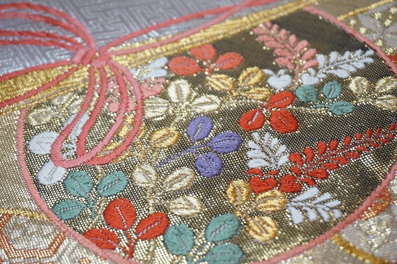 唐織り 振袖 袋帯 簪 組紐 金銀糸 金銀箔 シルバー 190 | kimono Re:和 ...