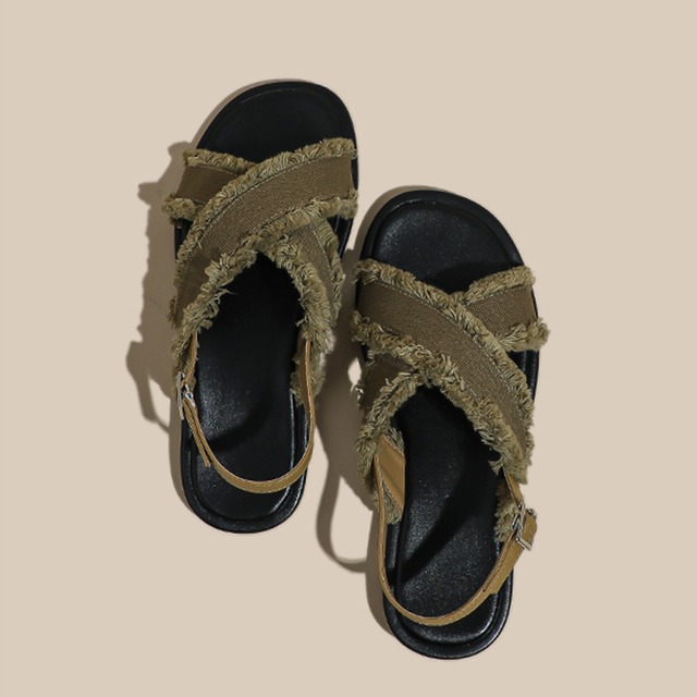 フリンジクロスサンダル K0247