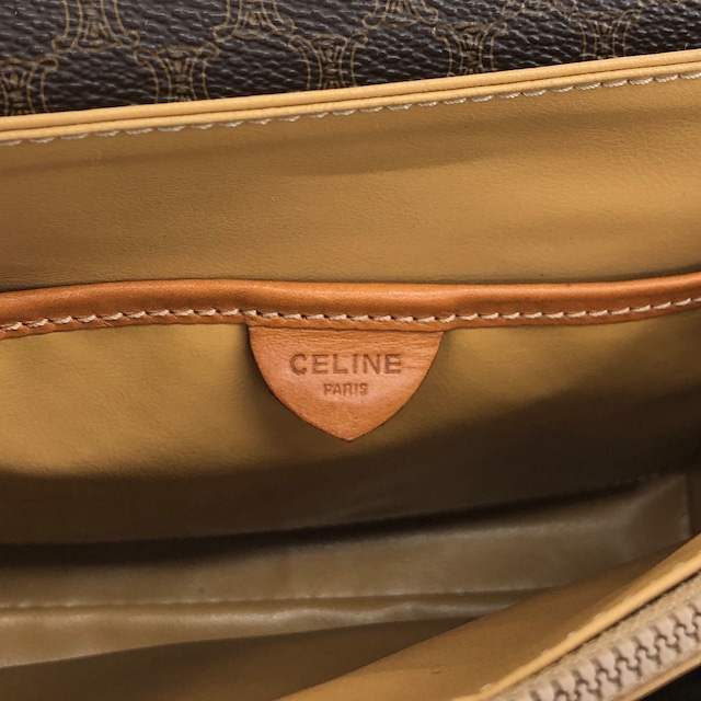 CELINE セリーヌ ショルダーバッグ ブラウン ホースビット PVC vintage ヴィンテージ オールド mcvths