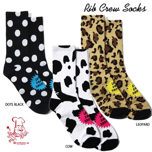 Rib Crew Socks リブクローソックス 全3色 靴下 フリーサイズ COOKMAN クックマン アメリカ 西海岸