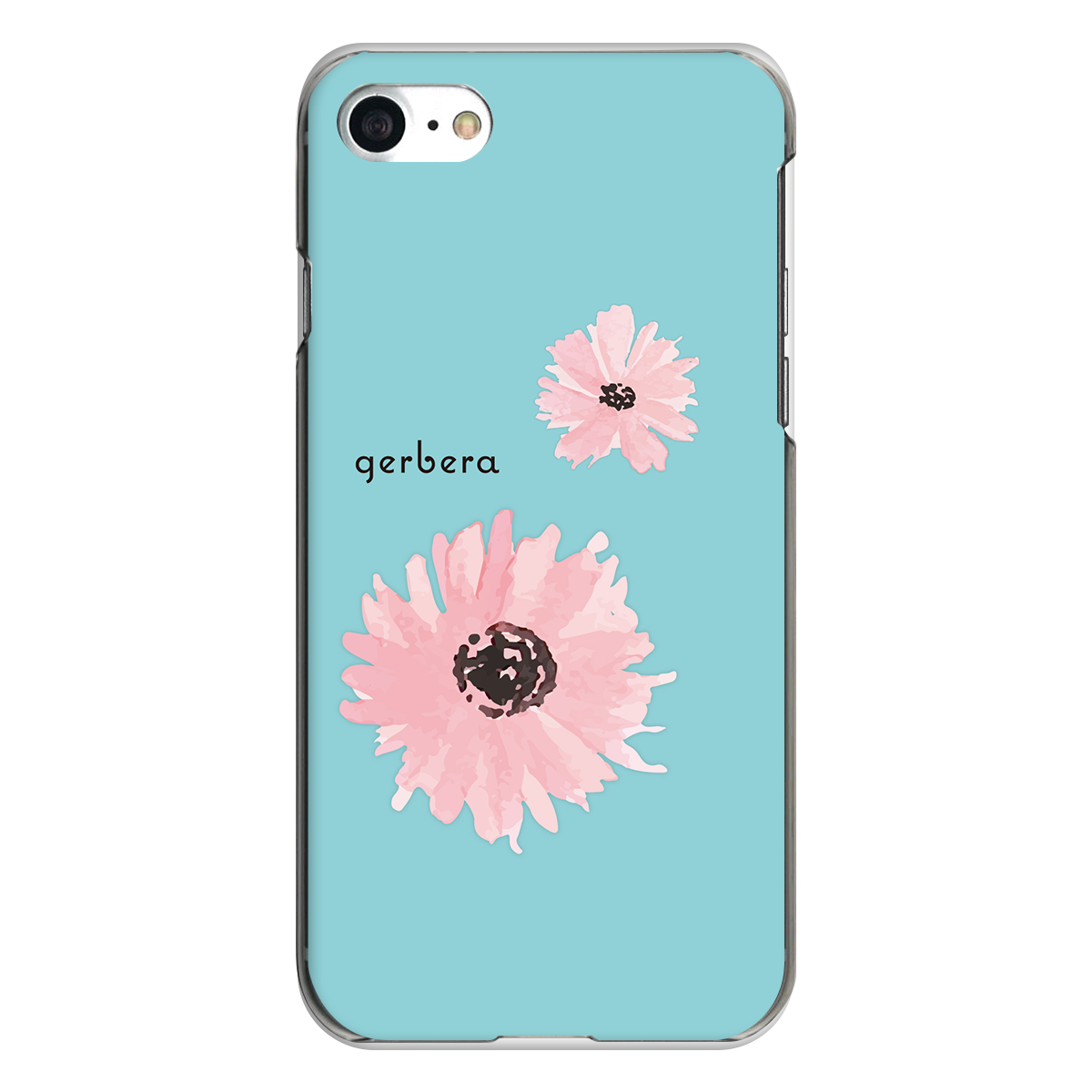 iPhone対応 スマホ ハードケース クリア ガーベラ・ピンク 花 デザイナーズ 【iPhone17 / iPhone16e / AQUOS / Xperia 他 iPhone / Android ほぼ全機種対応】 |desr2870