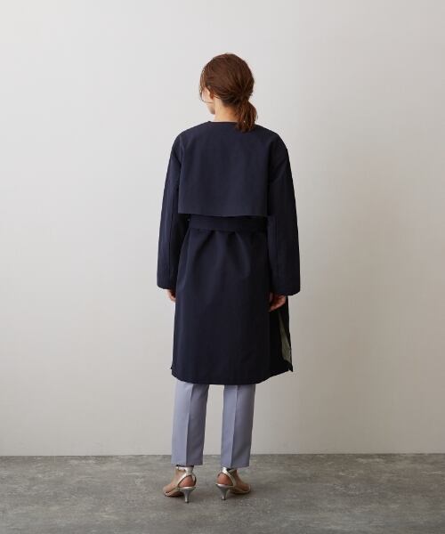 No.23002 グログランノーカラーコート Navy | エルキカク