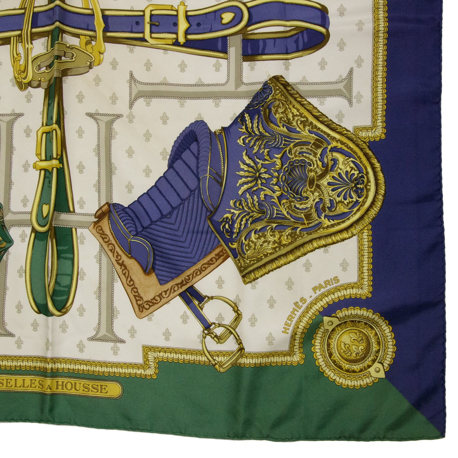 本物・送料無料・良品】エルメス・大判スカーフ(カレ90・SELLES A