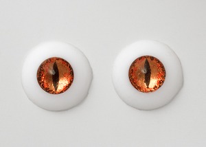 Silicone eye - 19mm Metalized Orange Red Dragon