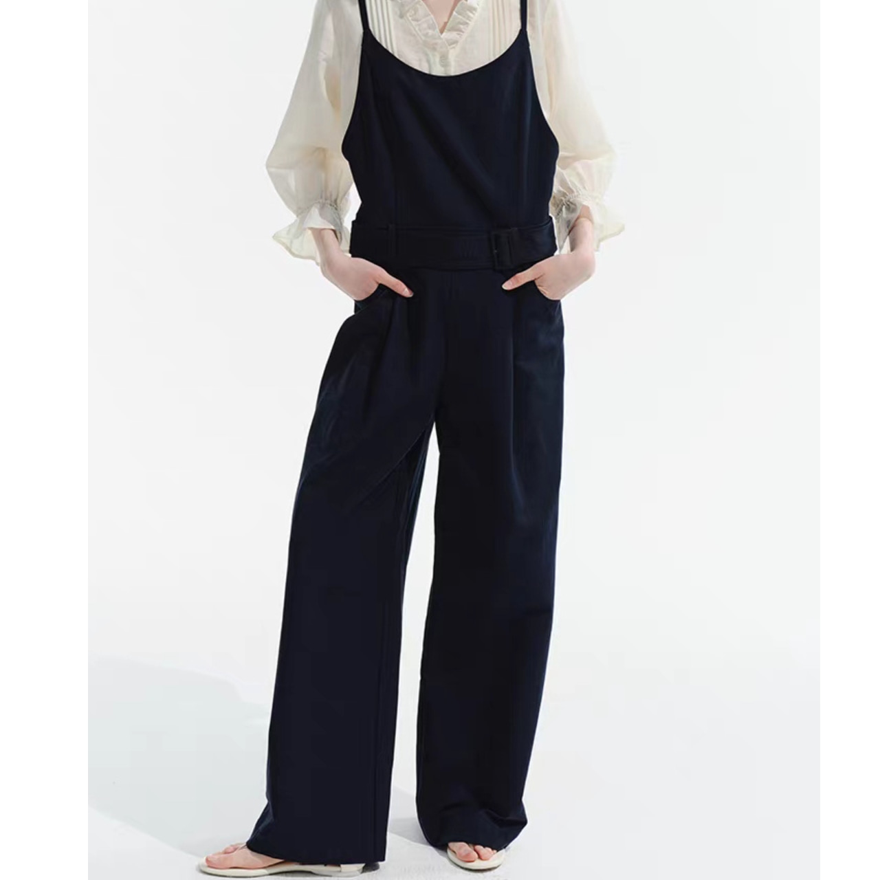 Wide Leg Full Length Salopette T4332