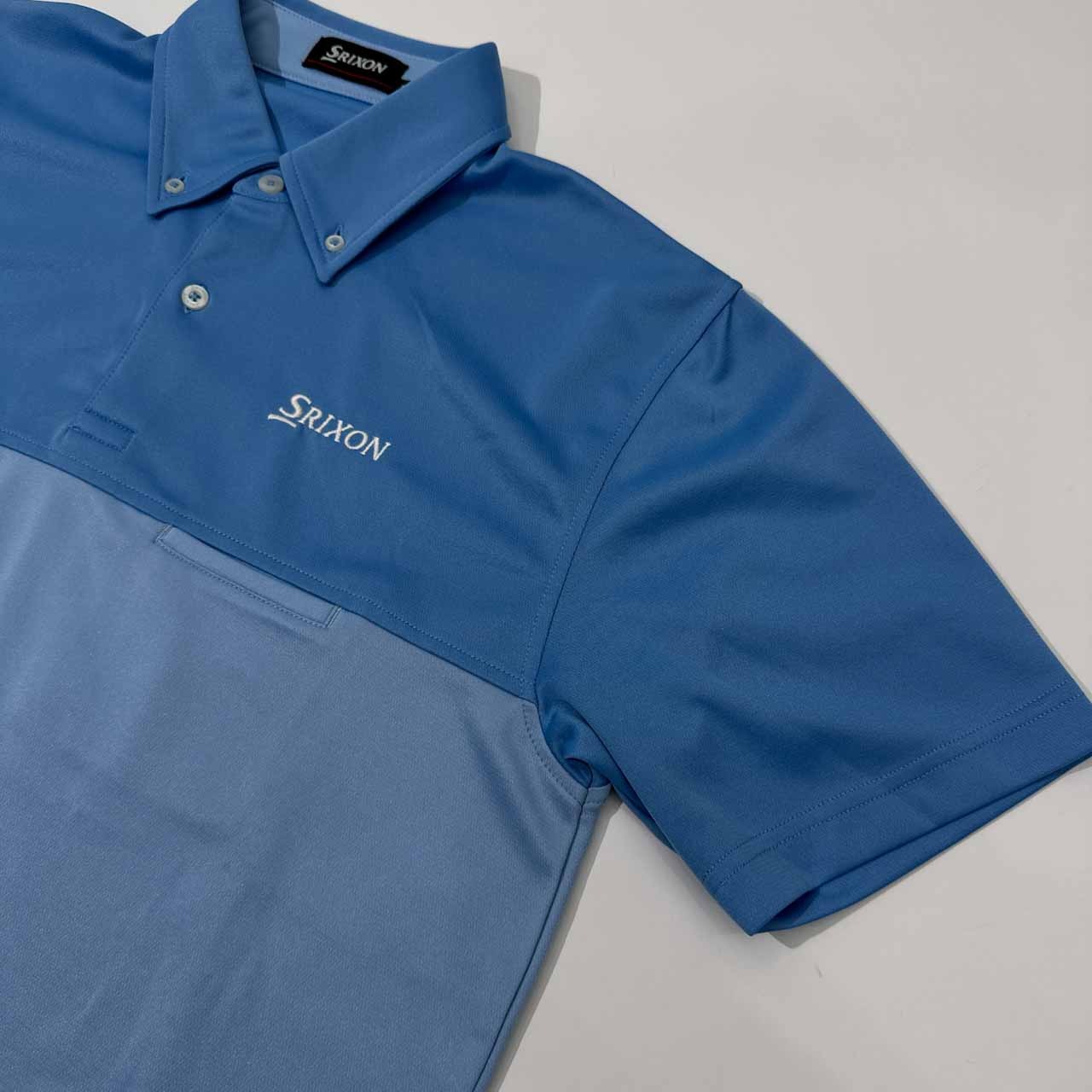 SRIXON スリクソン ツートン切替 ドライ BD 半袖 ポロシャツ サイズ M /メンズ/ゴルフ/ブルー×水色