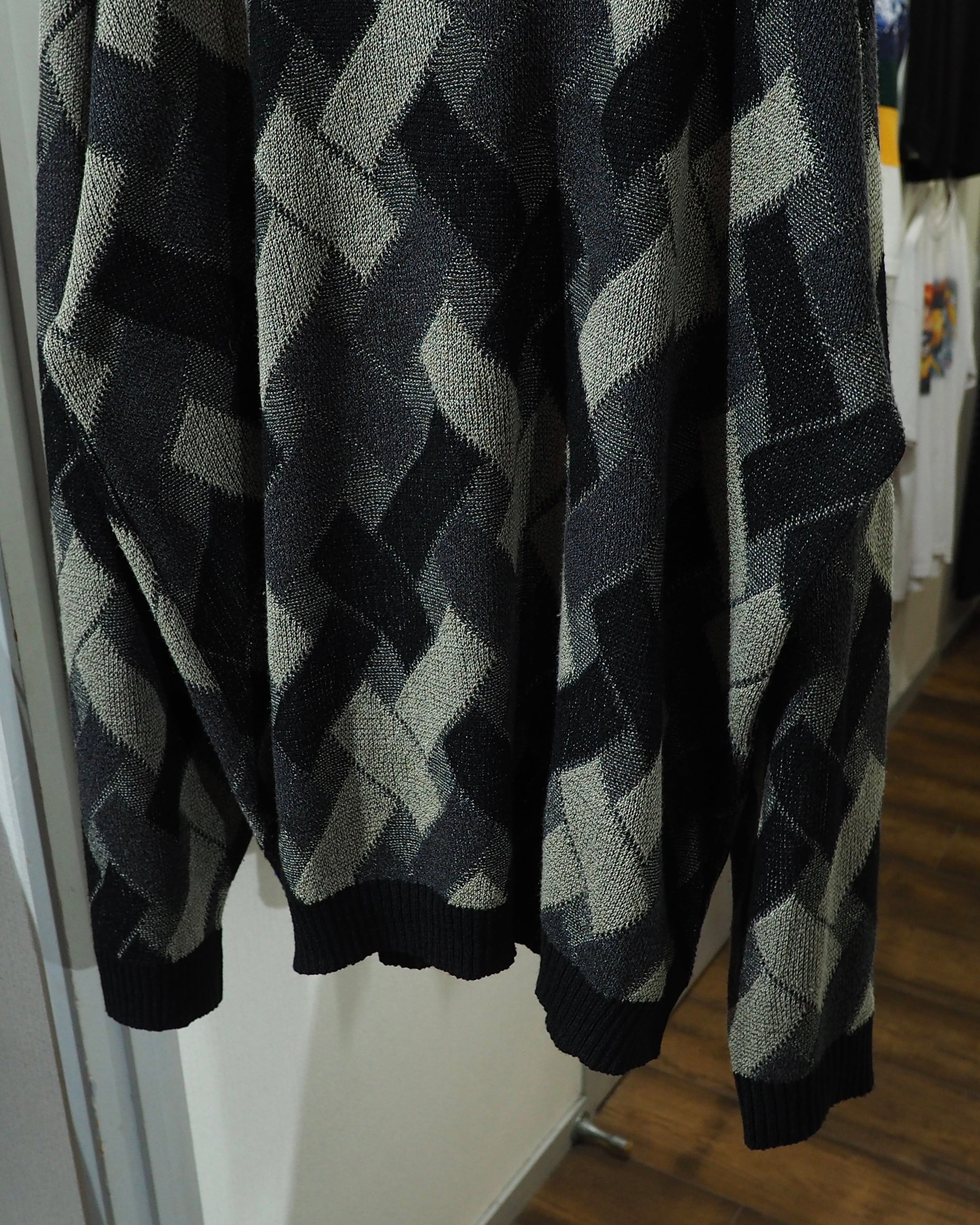 1990s " northern isles " Monotone Intrecciato Pattern Vintage Loose Knit