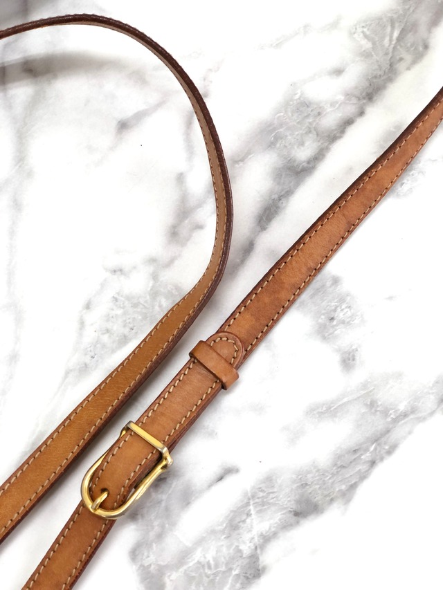 CELINE セリーヌ マカダム ブラゾン型押し フロントベルト PVC レザー ミニバッグ ショルダーバッグ ブラウン vintage ヴィンテージ オールド sykhsz