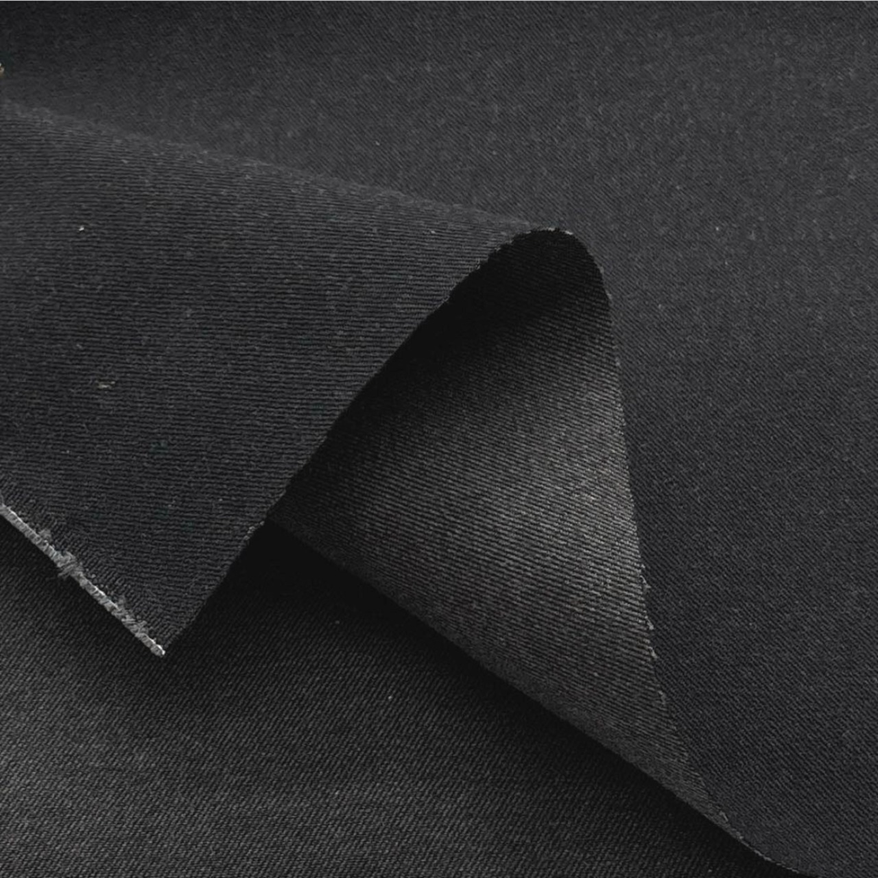 ★CT198◆オーダー1m単位◆綿100%児島ブラックデニム生地◆約12オンス