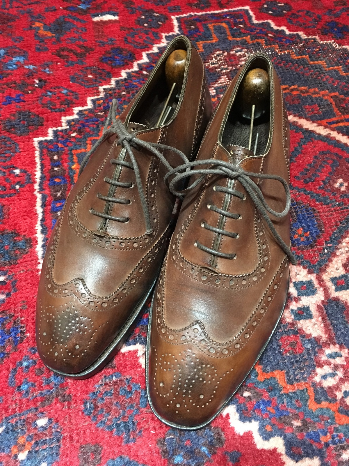 ◎2000000006314 OLD EDWARD GREEN LEATHER WING TIP MADE IN ENGLAND 