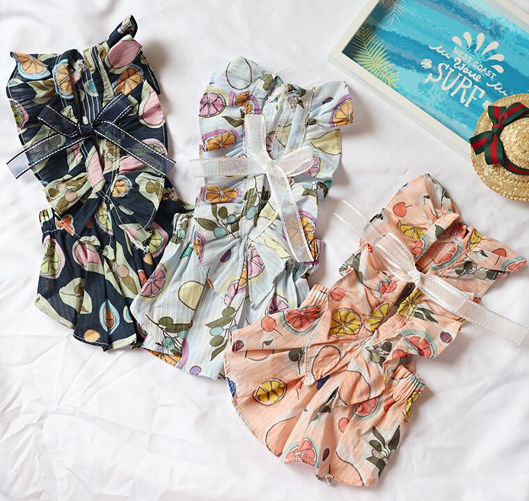 【SALE】トロピカルワンピース XS ~ XL 3color / 犬服 犬の服 犬 ドッグウェア 小型犬 中型犬 ペット洋服 b3