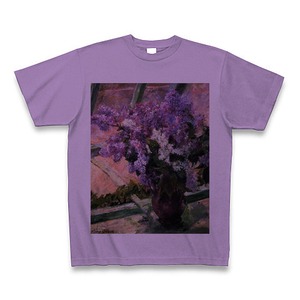 Lilacs in a Window（メアリー・カサット）：厳選名画高級Tシャツコレクション（ライトパープル）