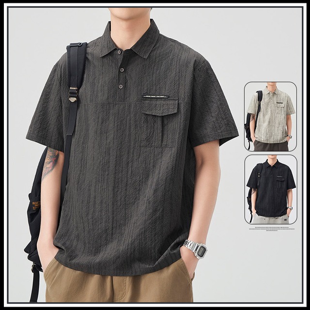 【AOPAISHAシリーズ】★POLOシャツ★ 3color 半袖 トップス ユニセックス メンズ 大きいサイズ 絞り染め