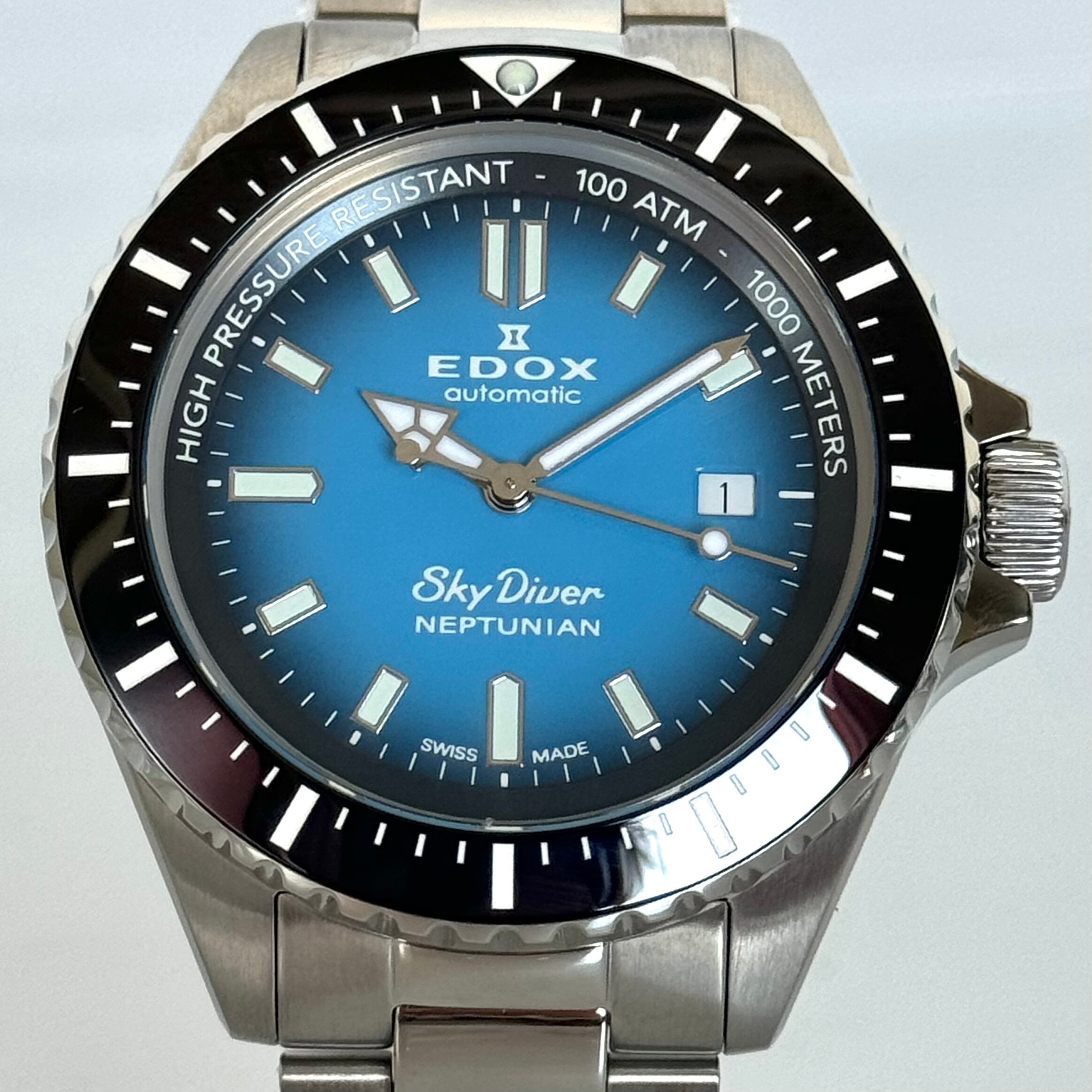 美品】エドックス EDOX スカイダイバー ネプチュニアン 80120-3NCA 