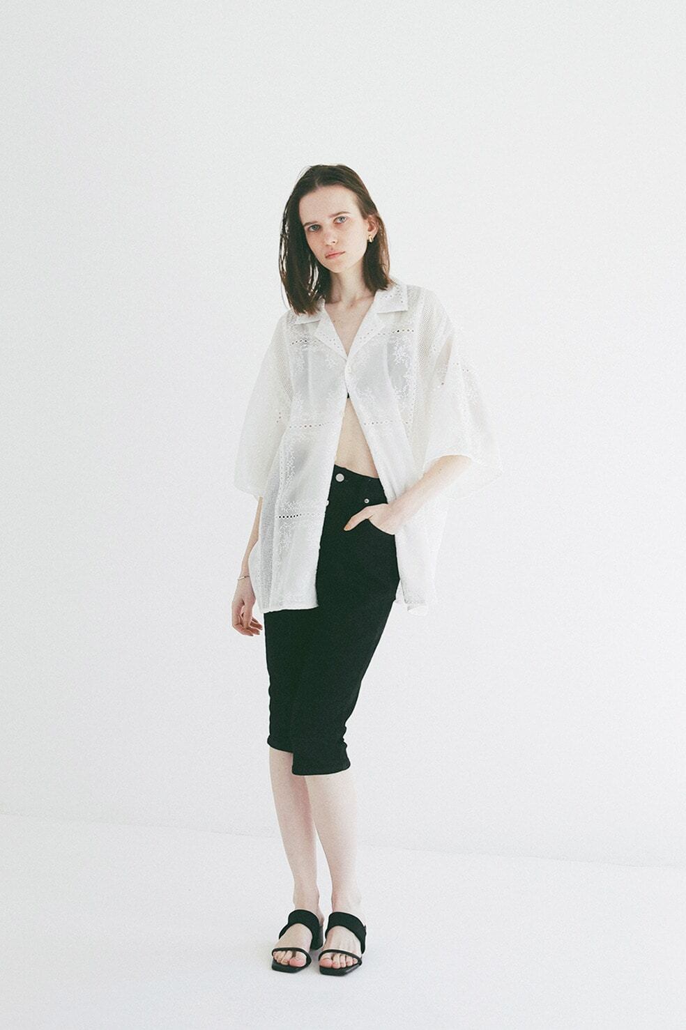 CLANE(クラネ) EMBROIDERY LACE BOX SHIRTS | サウスオレンジ｜メンズ