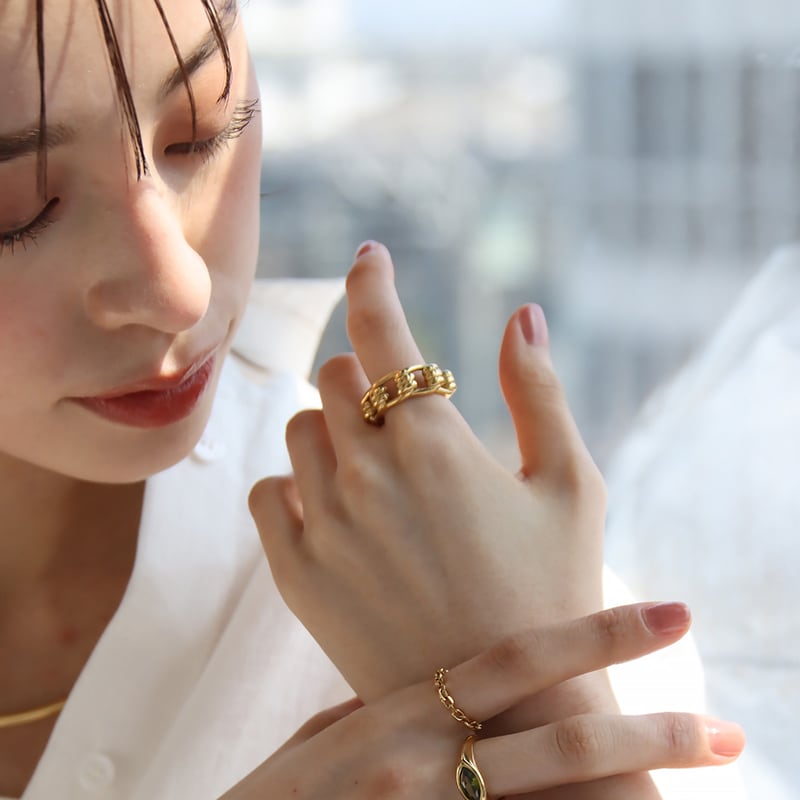 ネコポス便】リング インパクトチェーンリング 指輪 サージカル