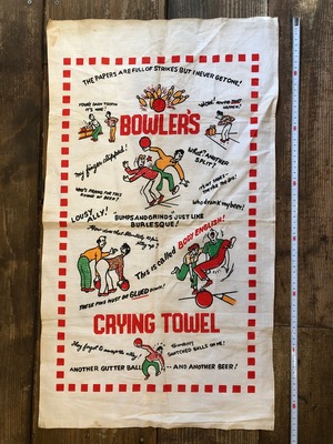 BOWLING TOWEL''CAYING TOWEL"/ボーリングタオル USA 50's ビンテージ 希少