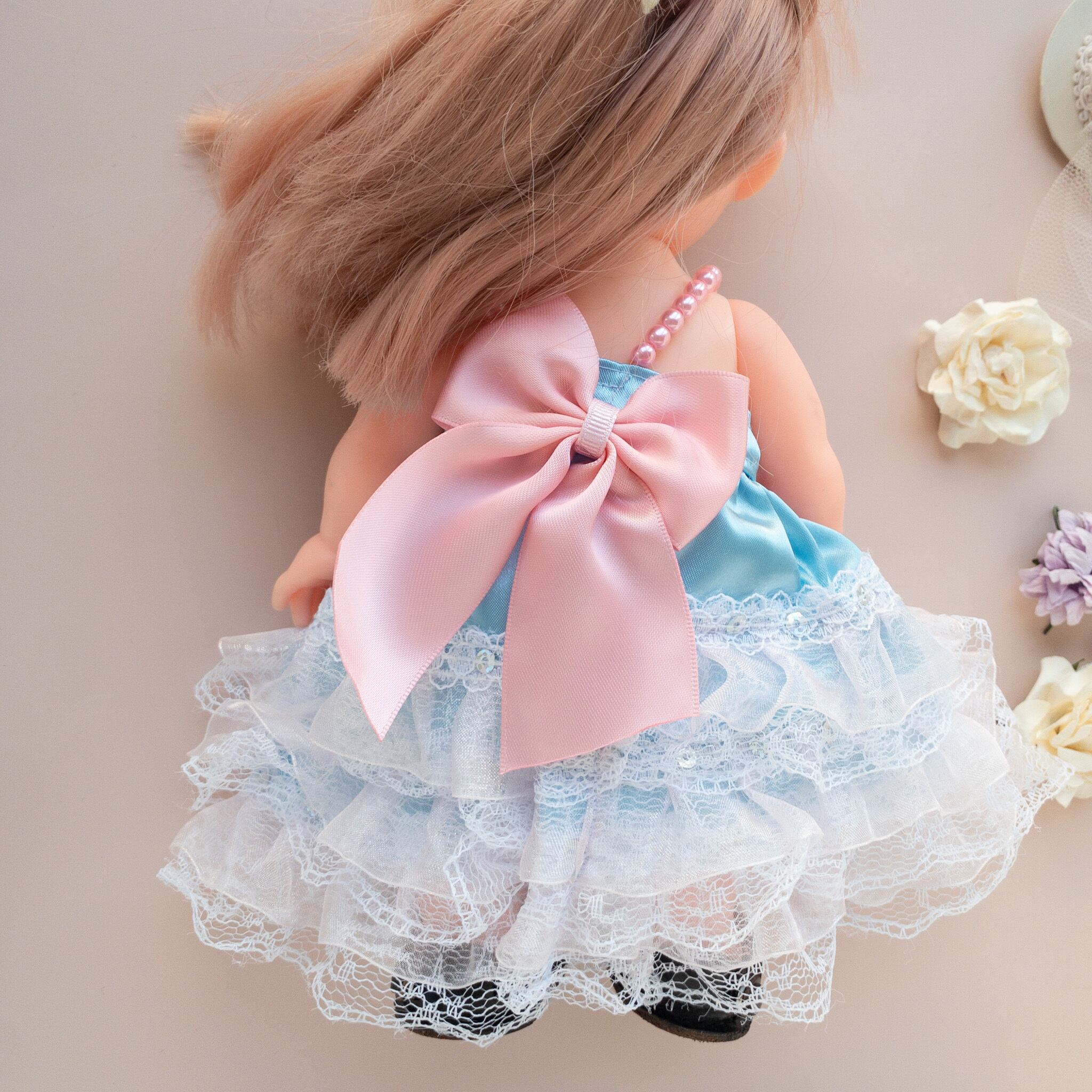 パーティドレス（水色2）メルちゃんソランちゃん | dollkamiyu