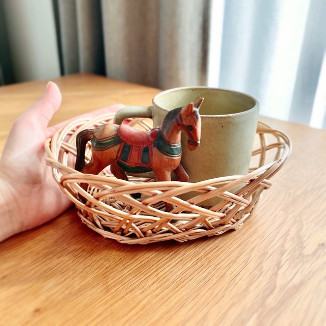 【 完売 】オーバル 柳バスケットS｜カゴ ナチュラルインテリア 収納 ギフト