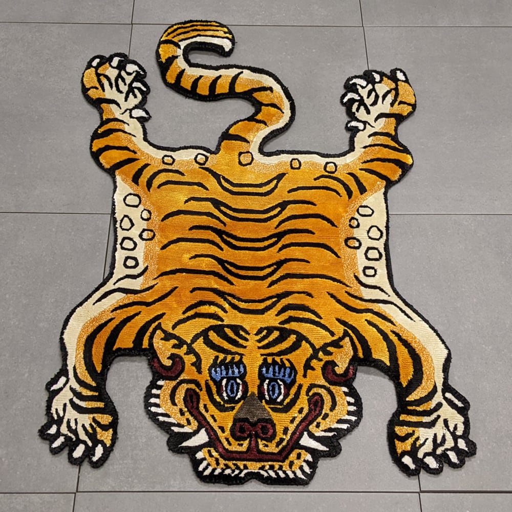 Tibetan Tiger Rug (Sサイズ シルク 037) チベタンタイガーラグ