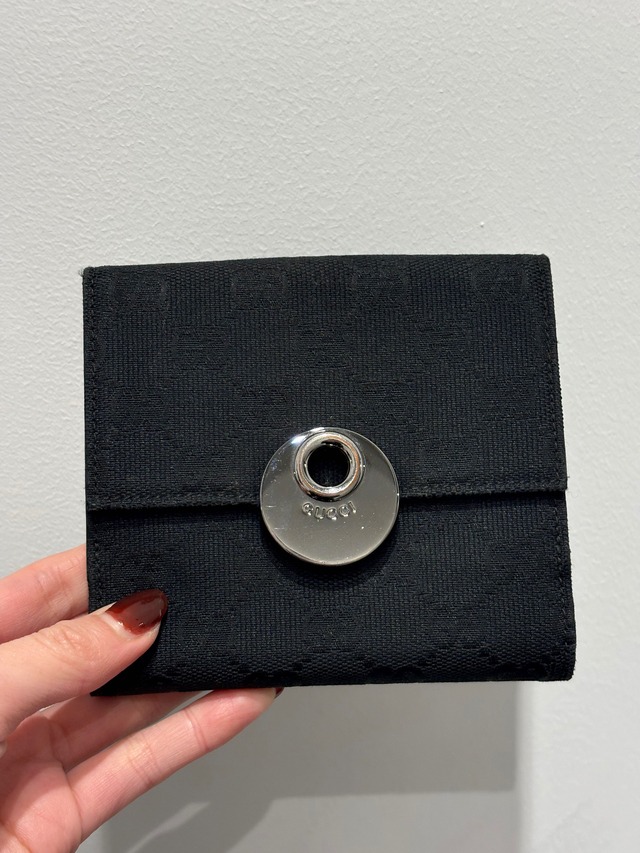 GUCCI / vintage black monogram wallet.