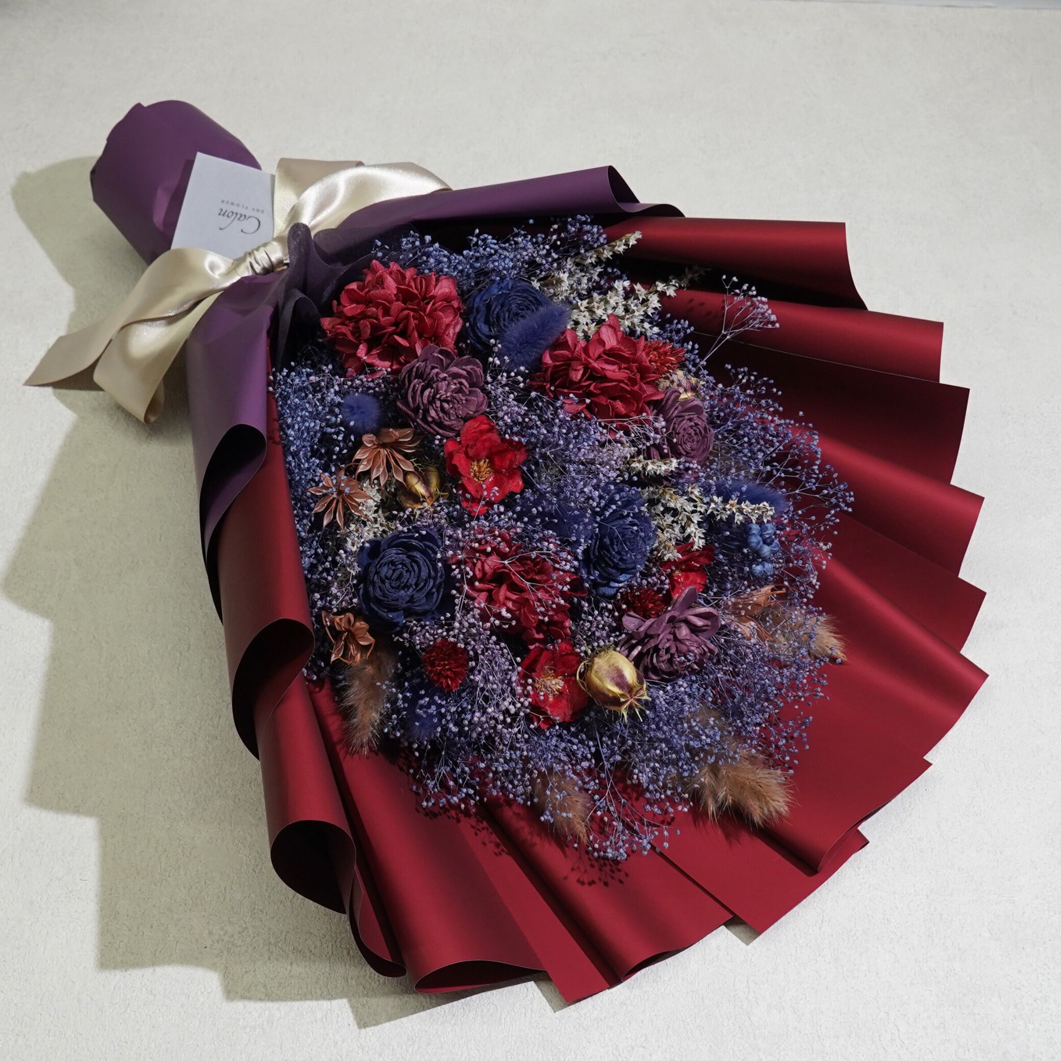 ドライフラワーの花束 Lサイズ ブルーレッド≪限定1点 ドライフラワーの花束 Lサイズ ブルーレッド≪限定1点