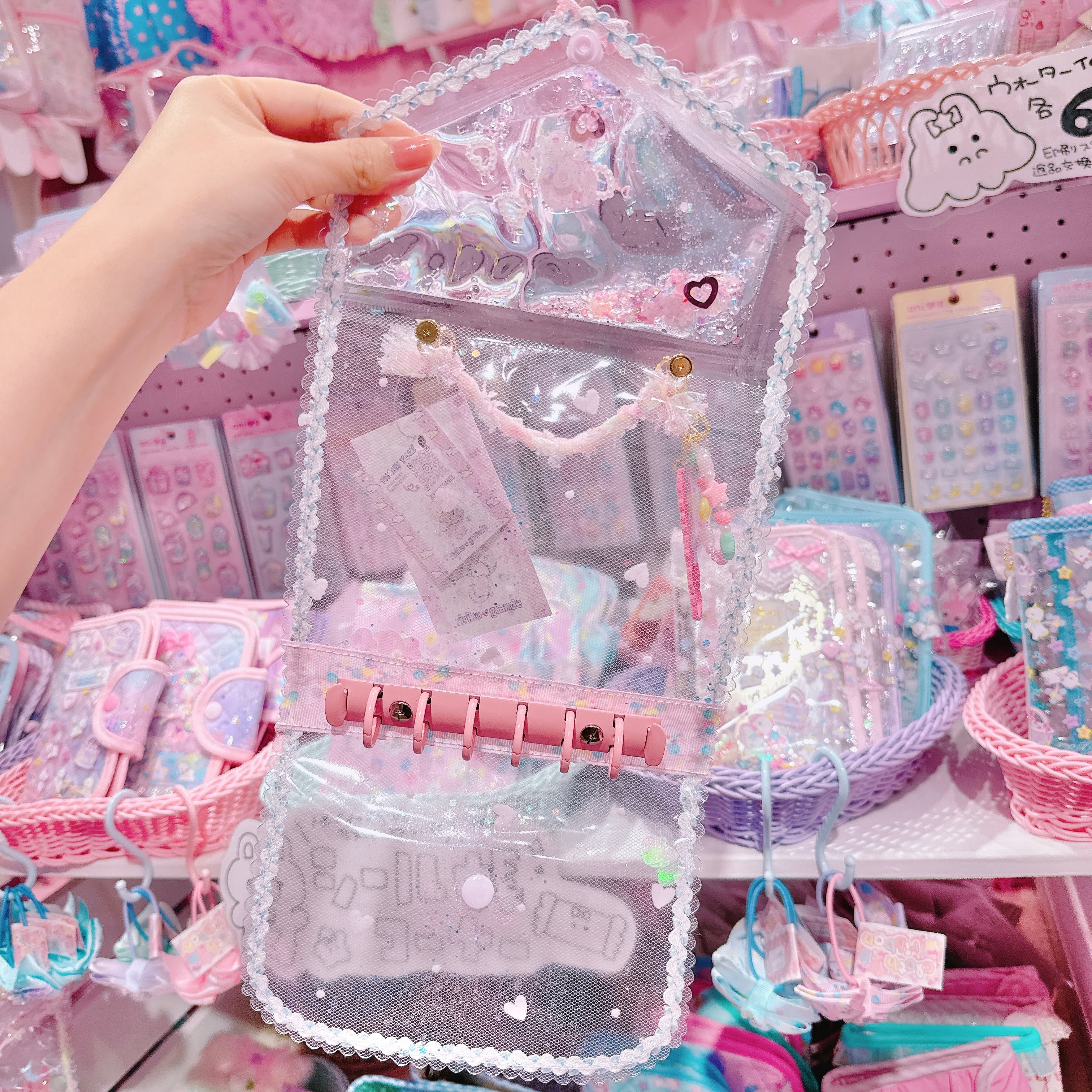 【K2】84-18ウォーターインラブレターバッグ風シール帳（A7）