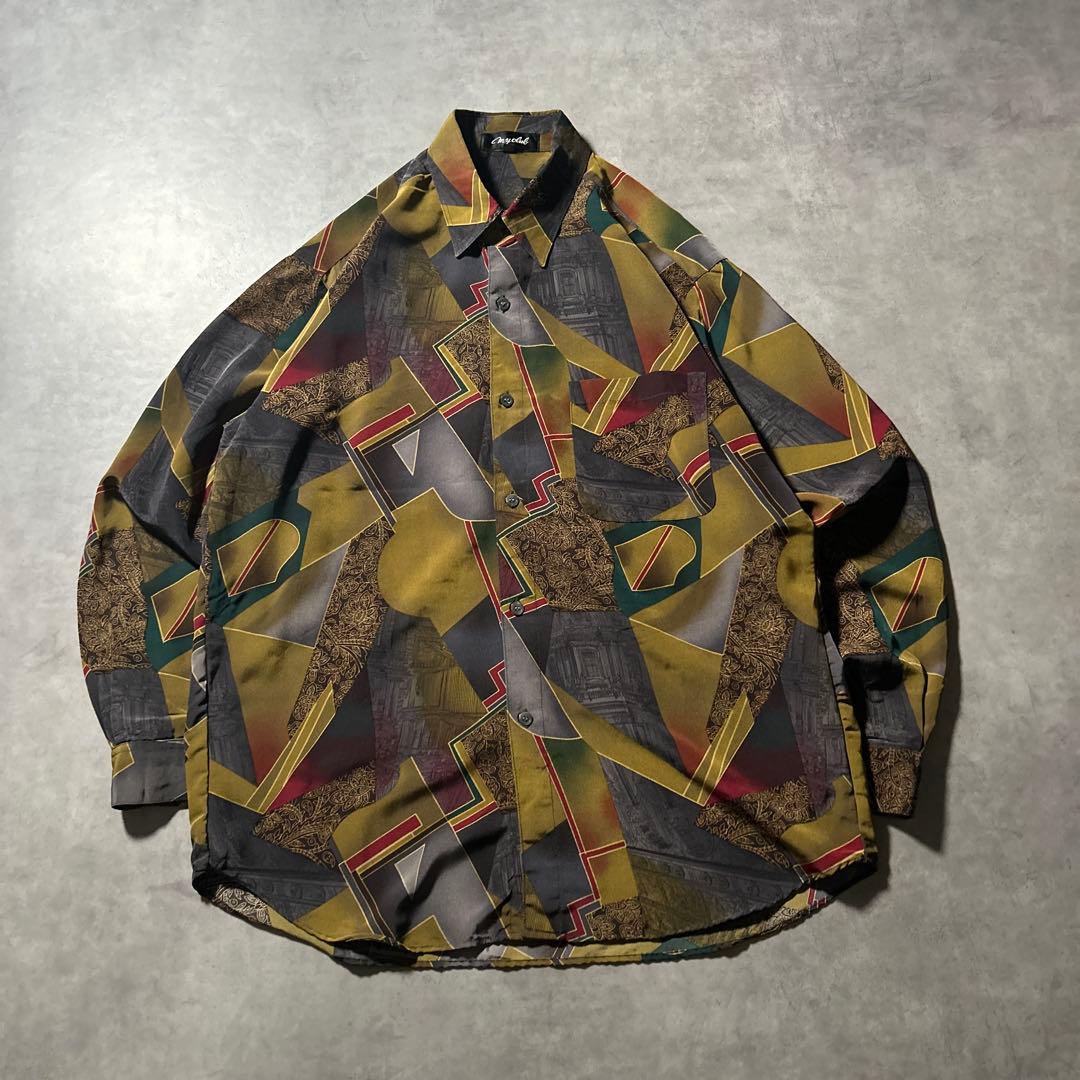 ヴィンテージ 総柄 レトロ ヨーロピアン デザイン レトロ シャツ