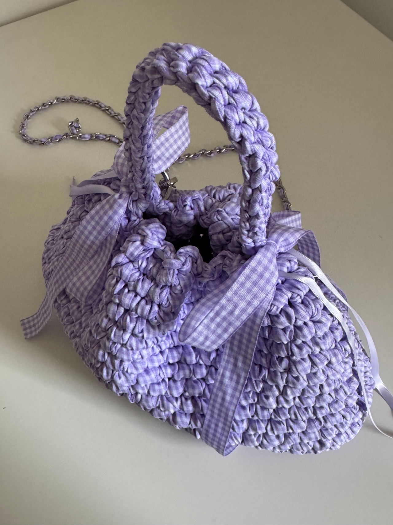 【即納】gingham check 12 lavender
